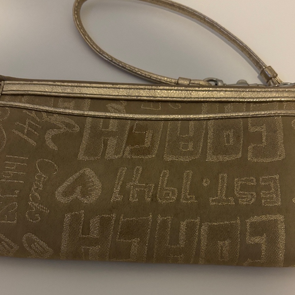 Coach Gold Signature Wristlet Clutch - Picture 6 of 9